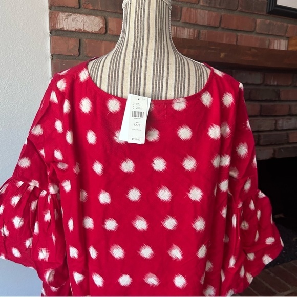 NWT Anthropologie Norblack Norwhite Polka Dot Bell-Sleeve Dress in Red Sz XS/S - Picture 11 of 13